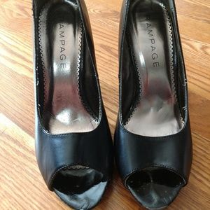 Black Peep Toe Pumps